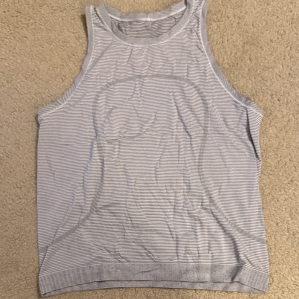 lululemon athletica Gray Striped Tank Top